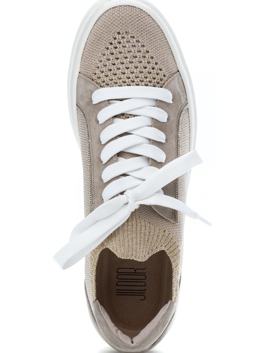 VANELi Sport Yaqira Metallic Knit Suede Platform Sneakers Light Taupe - Size 9.5 - Picture 8 of 9
